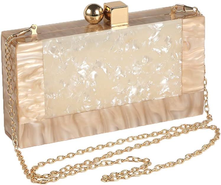 Women Acrylic Evening Clutch bag Glitter Marble Purse Handbag for Wedding Cocktail Party Prom | Amazon (US)