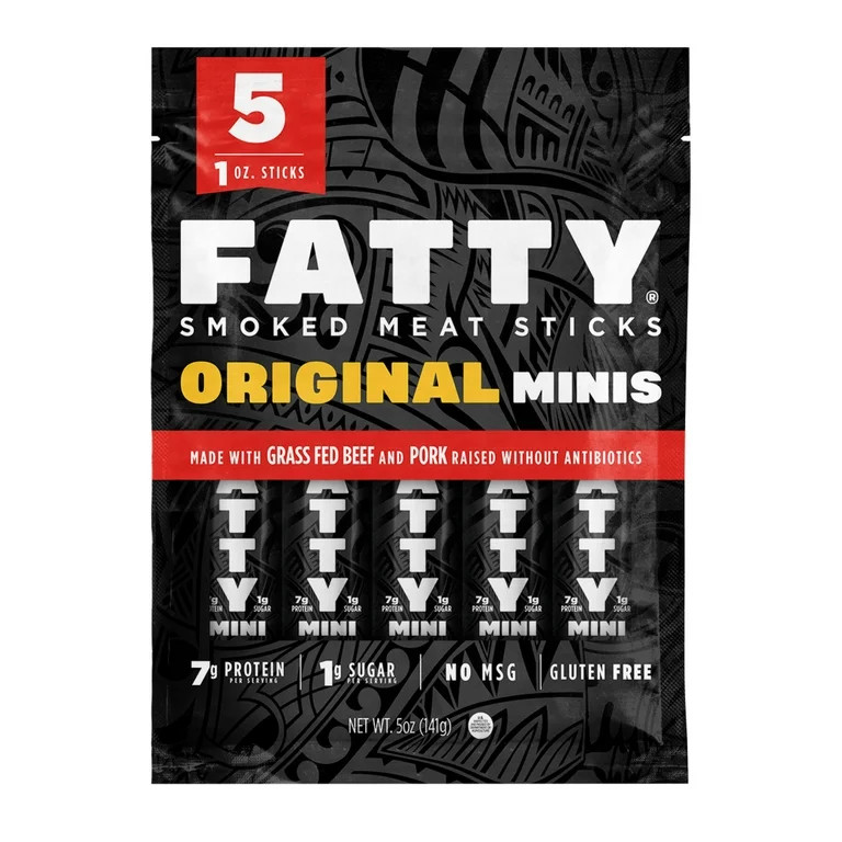 FATTY Mini Meat Sticks, Made with Grass Fed Beef, Pork Raised Without Antibiotics, 7g Protein Per... | Walmart (US)
