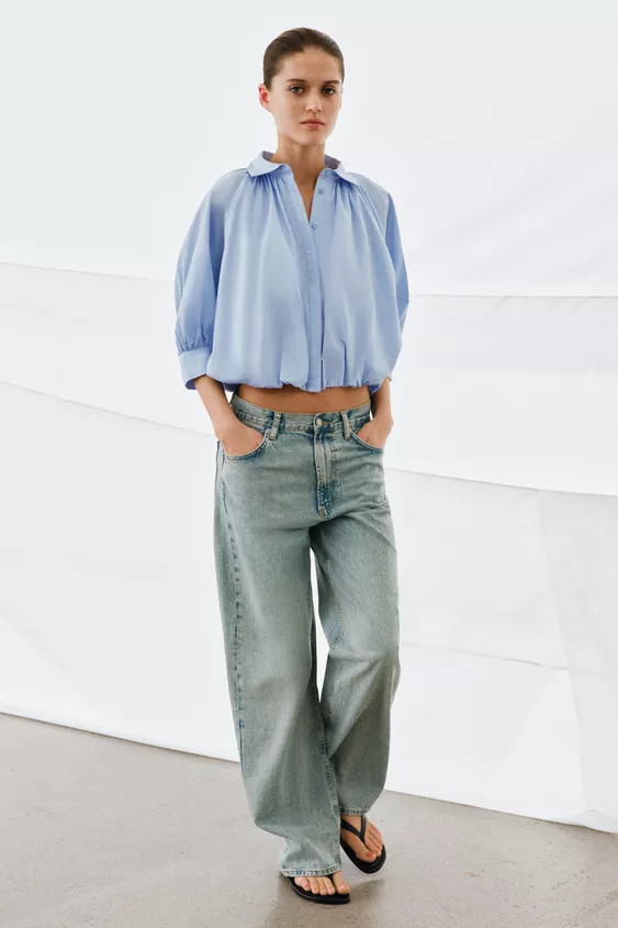 BALLOON SLEEVE SHIRT ZW COLLECTION | Zara US