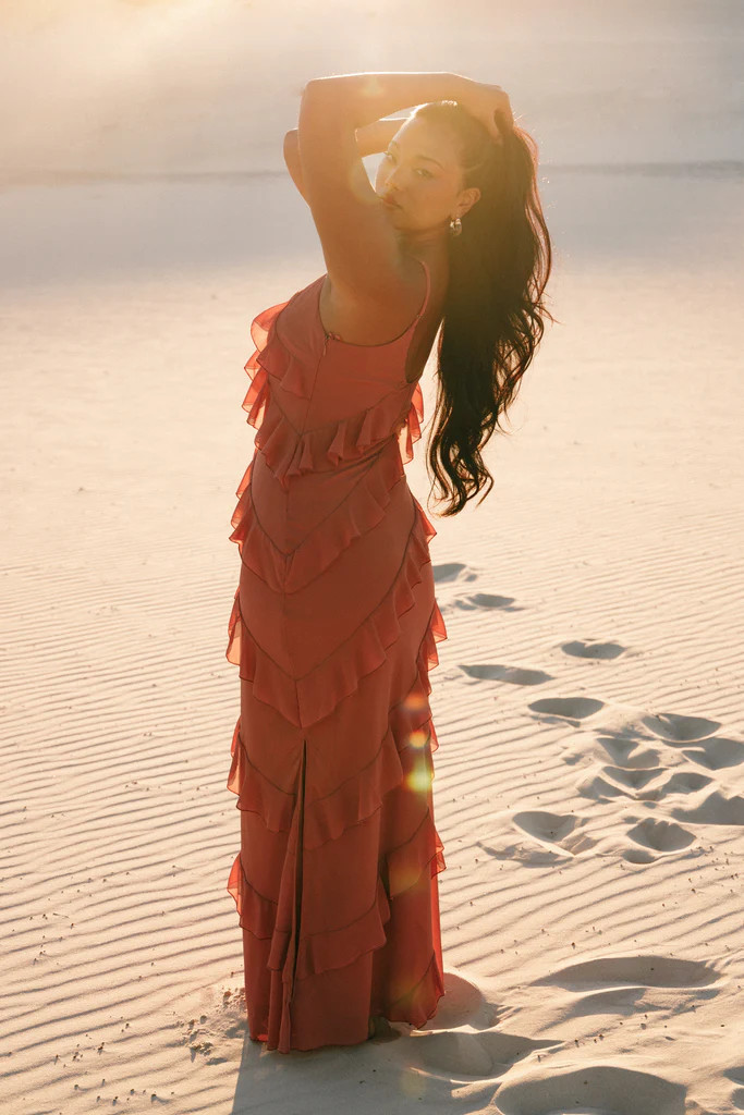 Ciao Ruffles Maxi Dress - Rosewood | Petal & Pup (US)