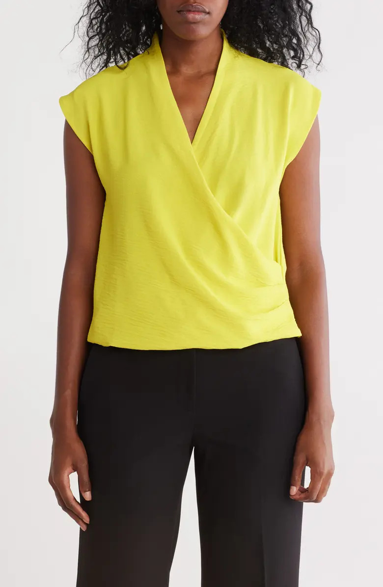 Cap Sleeve Crepe Wrap Top | Nordstrom Rack