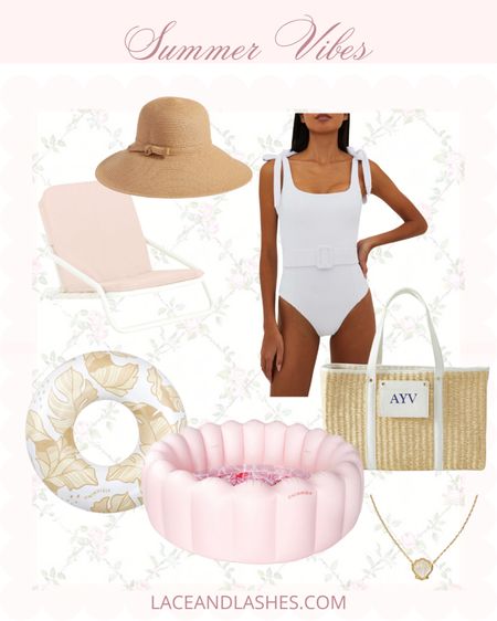 Summer vibes 🐚🤍 outdoor finds, white swimsuit 

#LTKFindsUnder50 #LTKSaleAlert #LTKSeasonal