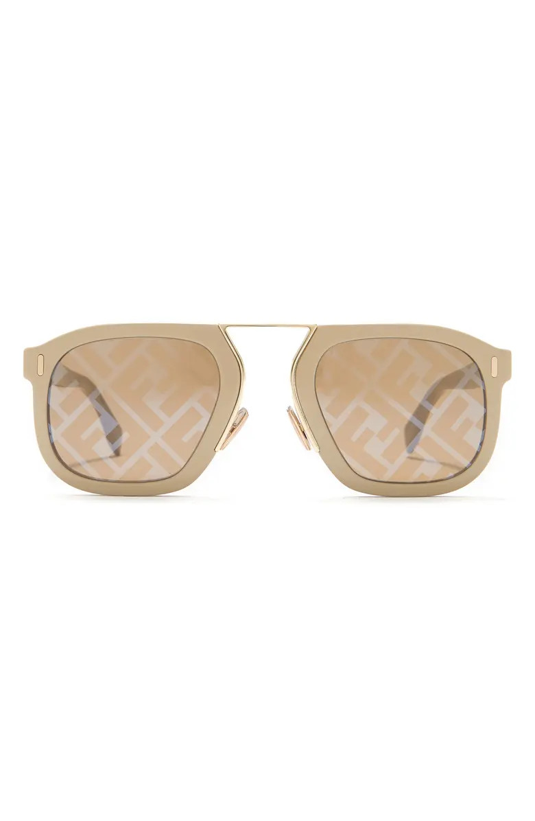 FENDI 53mm Logo Lens Brow Bar Sunglasses | Nordstromrack | Nordstrom Rack