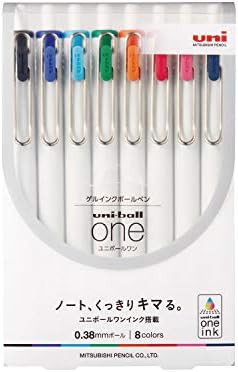 Uni Uni-Ball One, Gel Ink 0.38mm Ballpoint Pen, 8 Colors Set (UMNS388C) | Amazon (US)