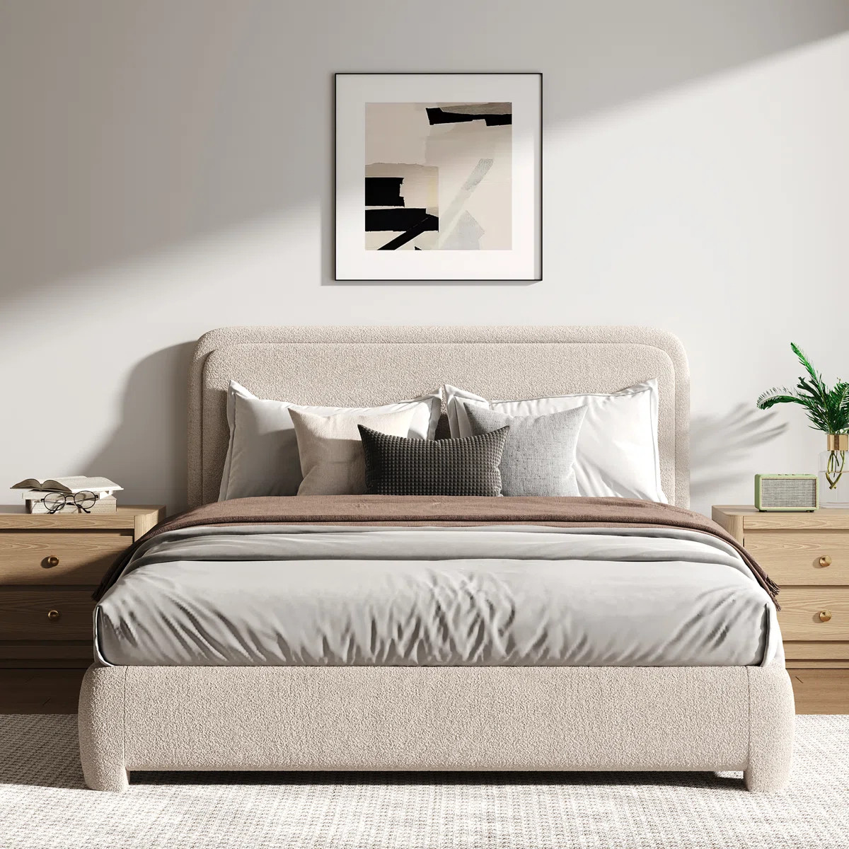 Bensu Boucle Upholstered Platform Bed | Wayfair North America
