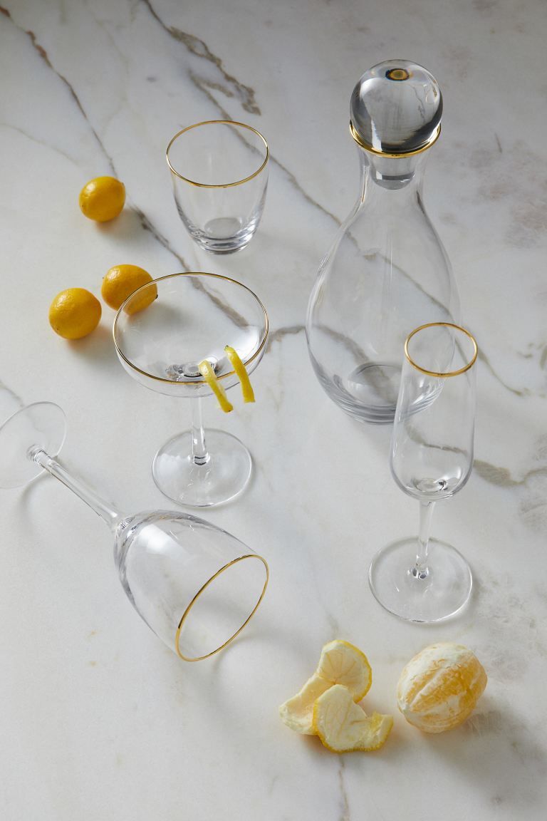 Glass with Gold-colored Rim | H&M (US + CA)