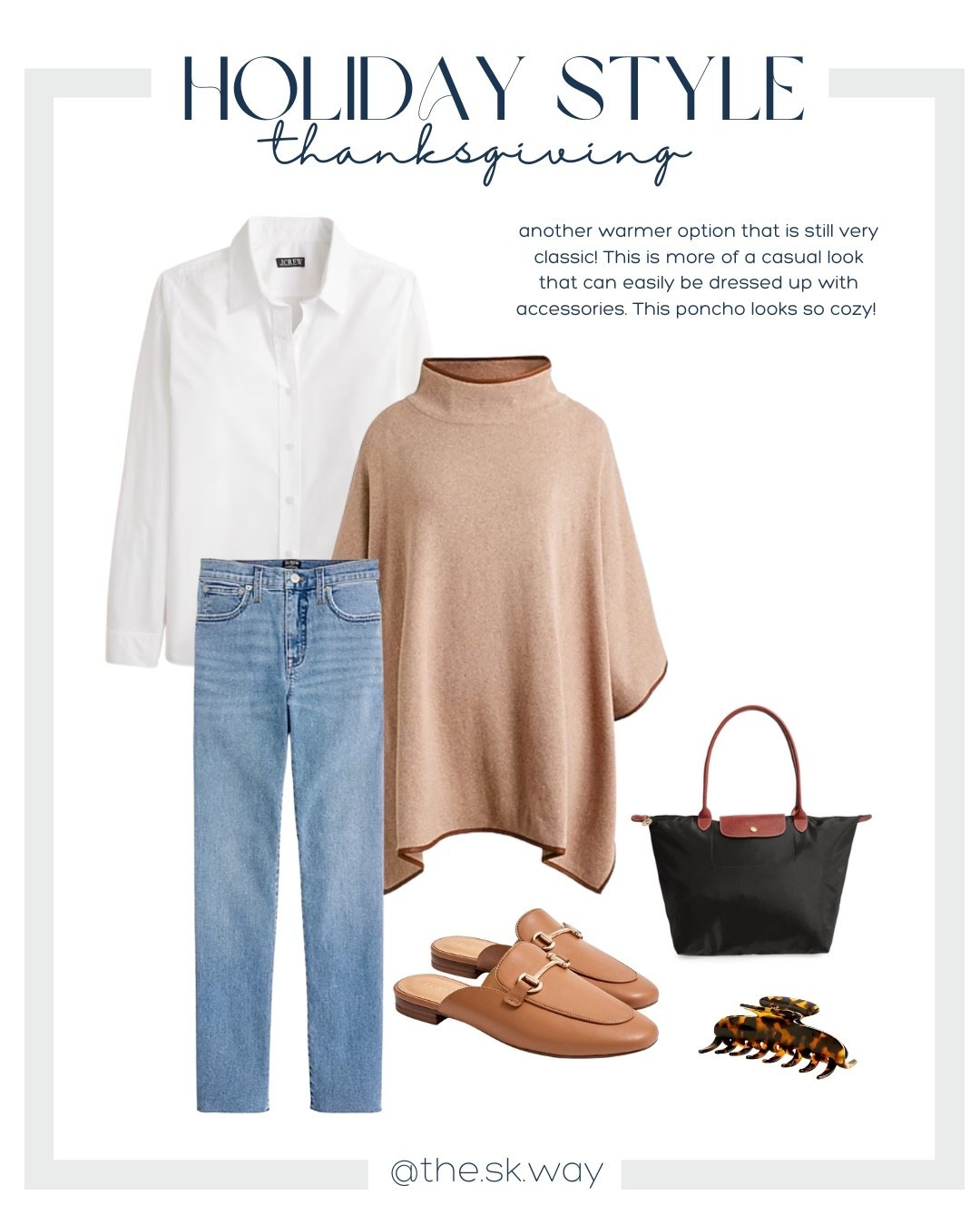 a more causal outfit for Thanksgiving that is still very classic at its core! 🍂

This is another great option if you need some warmer layers. This outfit is built on basics you likely already have in your wardrobe - a crisp white button down, straight leg jeans, and a pair of mules, flats, or Mary Jane’s. Pair with different accessories to dress it up or swap the jeans for corduroys for even more warmth!   

Everything linked is currently on sale!!

#LTKHoliday #LTKSaleAlert #LTKSeasonal