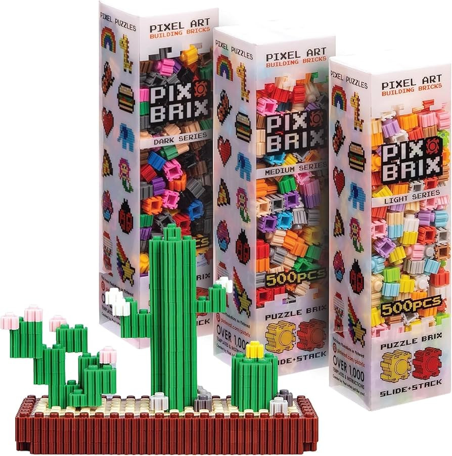 Pix Brix Pixel Art kit Puzzle Bricks - 1500 Piece Pixel Art Container, 32 Color Palette - Interlo... | Amazon (US)