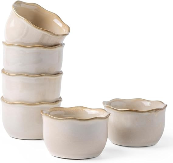 AmorArc Ceramic Ramekins 4 oz, Small Oven Safe Baking Dishes for Creme Brulee, Lava Cakes, Puddin... | Amazon (US)