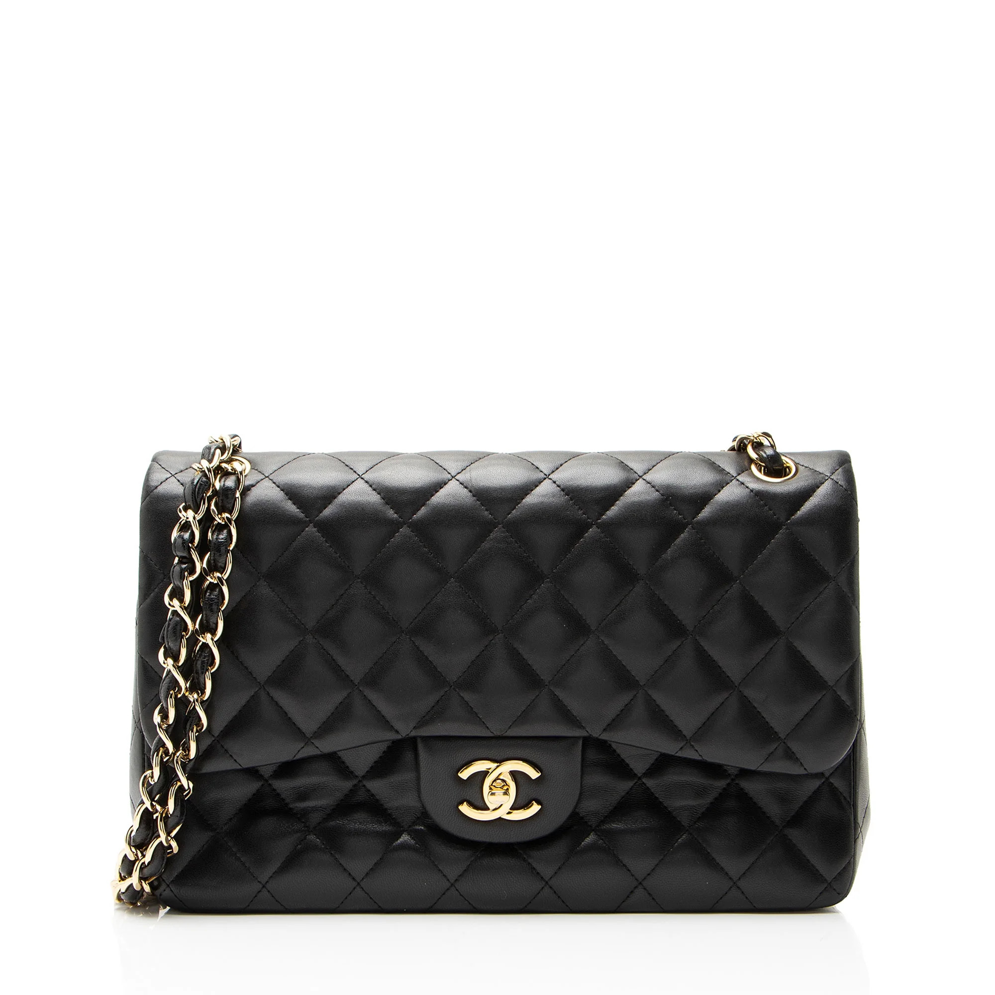 Pre-Owned Chanel Lambskin Classic Jumbo Double Flap Bag | Walmart (US)