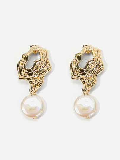 Abstract Metal Drop Earrings 1pair | ROMWE