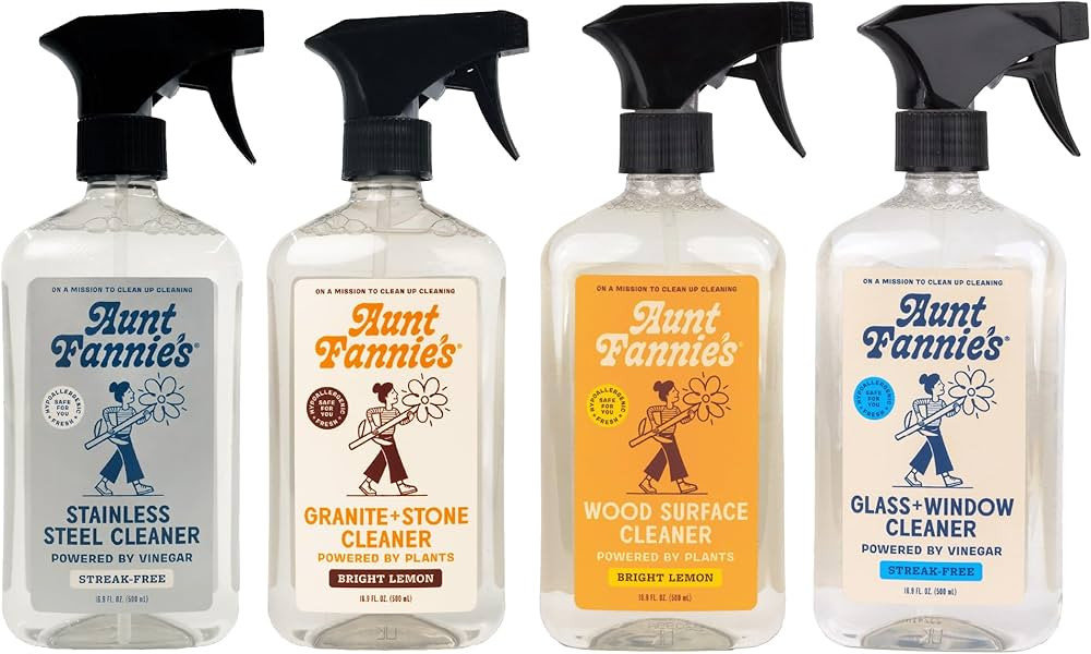 Aunt Fannie's Cleaning Spray Variety Pack, Includes Stainless Steel Spray, Granite & Stone Spray,... | Amazon (US)