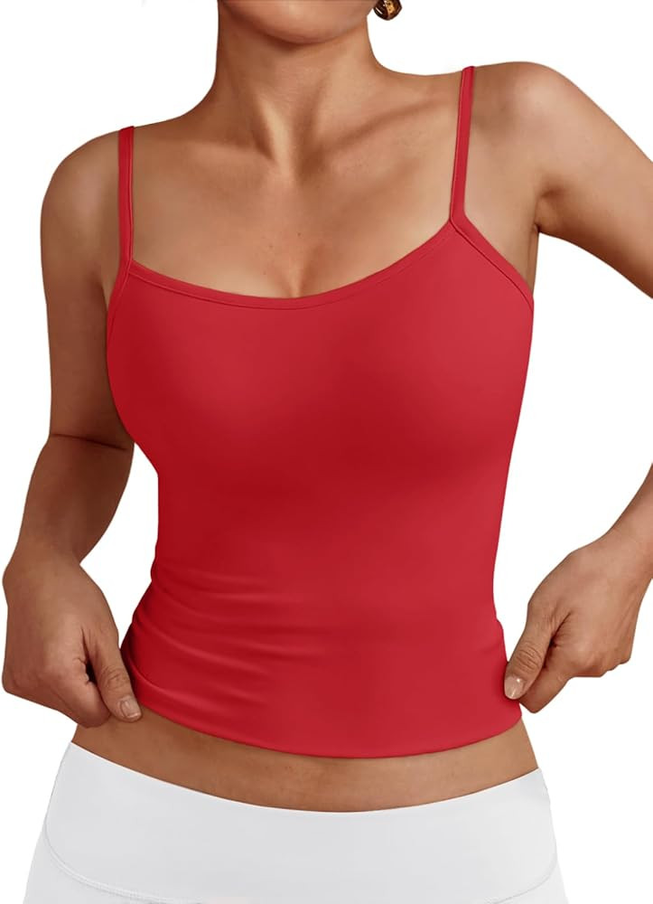 Trendy Queen Womens Adjustable Camisole Sleeveless Square Neck Spaghetti Strap Tank Tops Basic Sh... | Amazon (US)