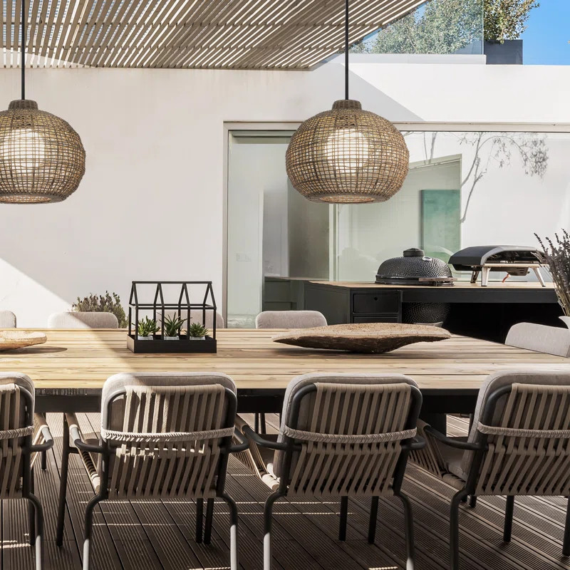 Markis 1 Light Outdoor Pendant in Khaki Brown | Wayfair North America