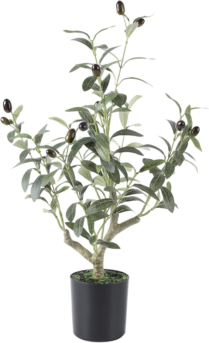 Artificial Olive Tree 22'' Fake Olive Branch with Fruits Plants Faux Greenery Tree for Home Offic... | Amazon (US)