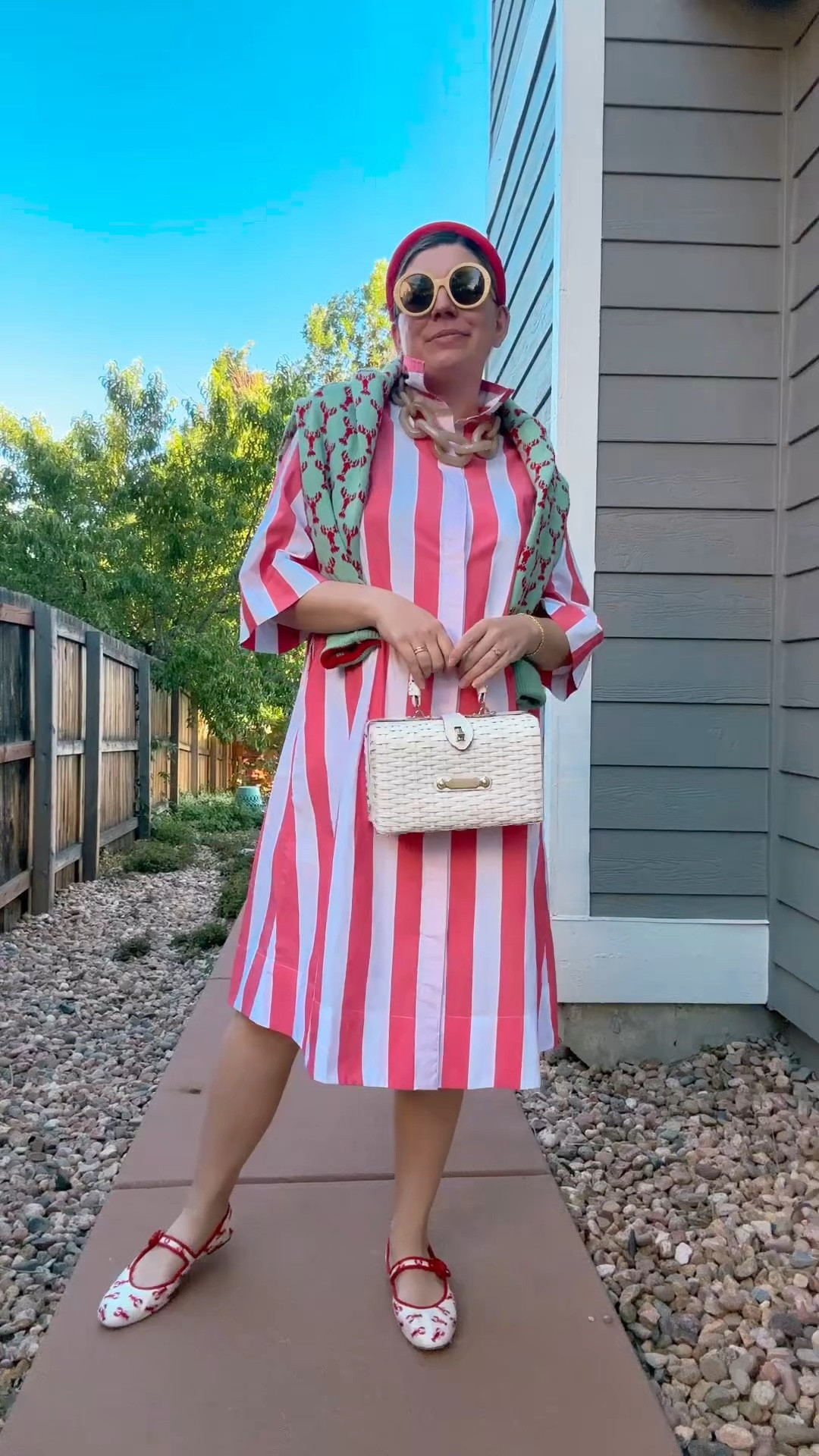 Look 09
Coastline Calling

I can never say no to stripes, and I can never say no to lobsters. Turns out they’re the perfect pairing. 🦞 

This look is part of Coastline Calling—a curated, maximalist capsule inspired by retro nautical style, East Coast charm, and bold summer moments. I’m sharing new outfits daily, so be sure to follow along, save this post for styling inspo, and check back tomorrow for more seaside glam.

Caftan Dress - Lake Pajamas (linked)
Sweater - Kiel James Patrick (past season find- linked to a couple of Poshmark. This one is HIGHLY sought after so don’t delay!)
Shoes - Larroude (linked)
Bag - Vintage (similar linked)
Necklace - Tuckernuck (linked to current color options)
Headband- TJ Maxx (similar linked)
Sunglasses - Gucci (linked) (rentable! Use my link below for 45% off of your first month!) (also linked to some 2nd hand options)
Lobster Earrings - Rocksbox (past) (similar linked in red. 🦞)

Get 45% off of your first month at Rent The Runway: https://rtr.app.link/e/0fs7OCs5JNb

#larroudemyway #Larroude #kieljamespatrick #kjp #lakepajamas  #WhatIWore #OOTDstyle #StyleToSteal #SummerWardrobe #NauticalVibes  #RetroPrep #colorfulfashion
#CoastlineCalling #KatBondStyle #denverfashionblogger  #FishermanCore 

#LTKShoeCrush #LTKSeasonal #LTKStyleTip