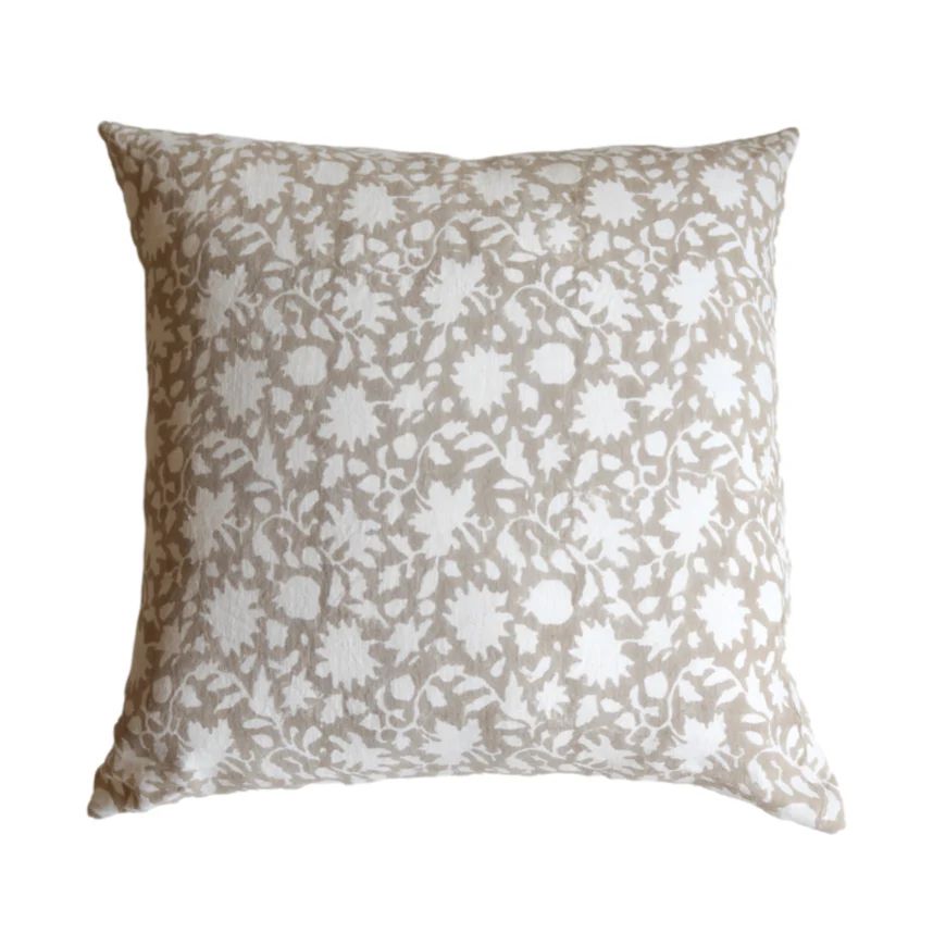 Mavis Tan Floral Pillow Cover | Danielle Oakey Interiors INC