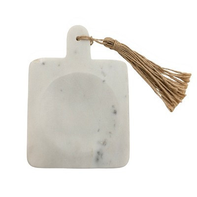 4" x 6" White Marble Spoon Rest Holder w/ Jute Decorative Tassel | Target