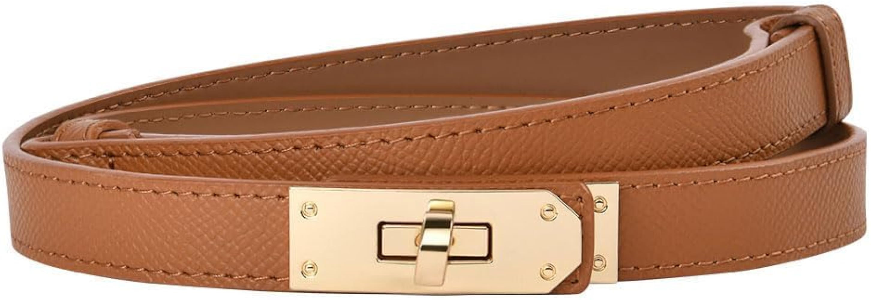 flintronic Women Skinny Leather Belt, Adjustable Fashion Dress Belt, Slim Thin Waist Belt Classic... | Amazon (UK)