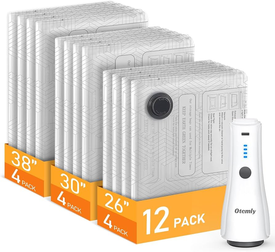 Reusable Vacuum Storage Bags for Travel with Rechargeable Pump | Amazon (US)