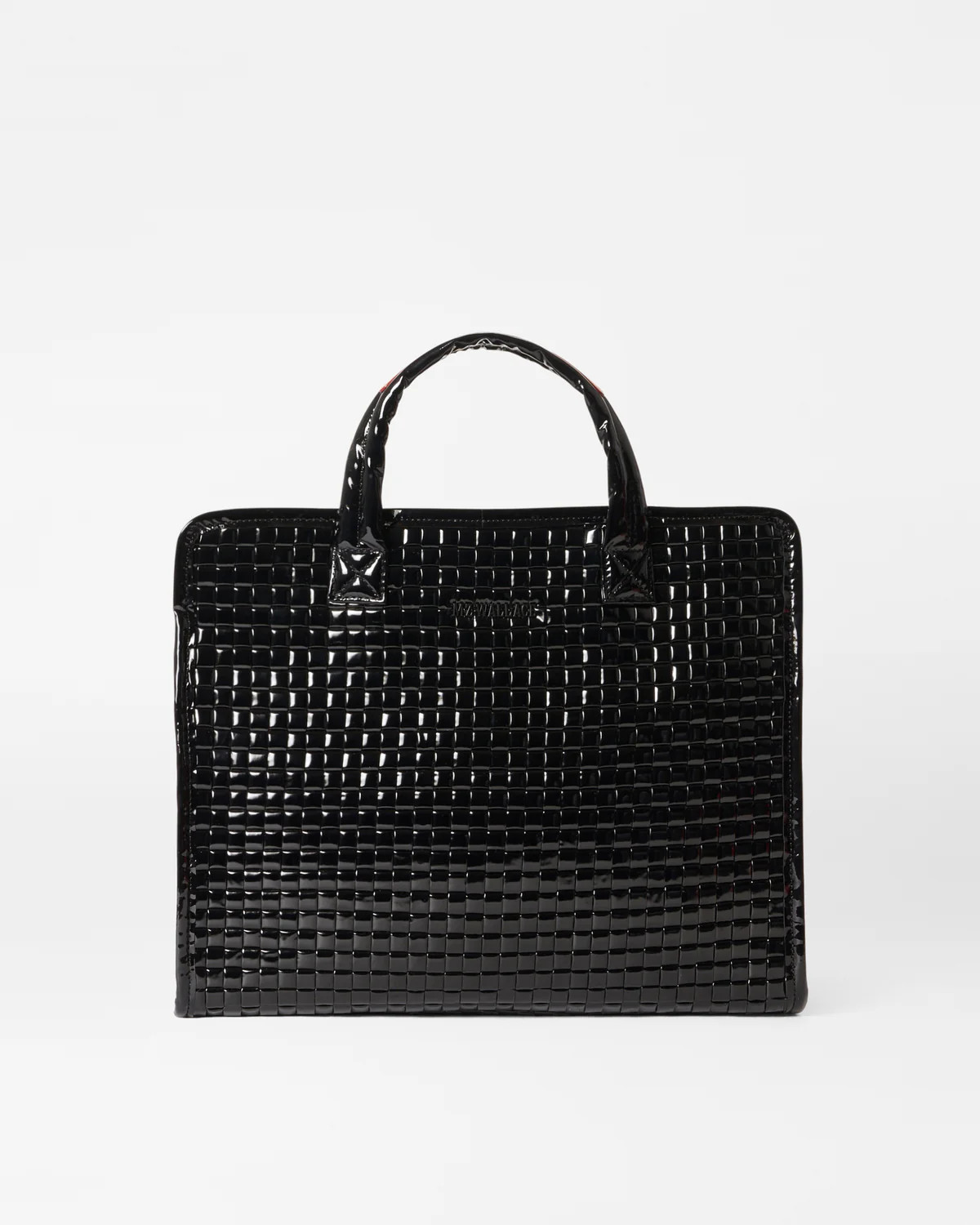 Medium Box Woven Tote Bag in Black Lacquer | MZ Wallace | MZ Wallace