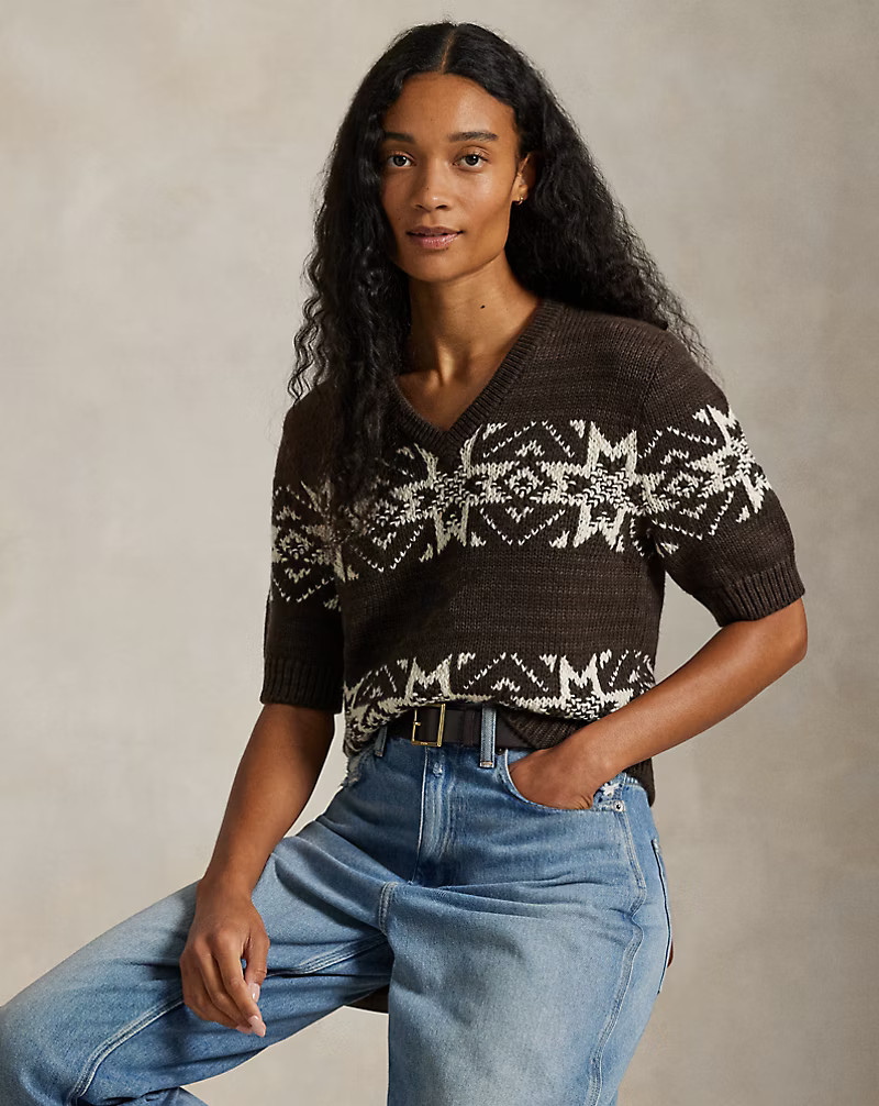 Pull flocons neige à manches courtes | Ralph Lauren (FR)