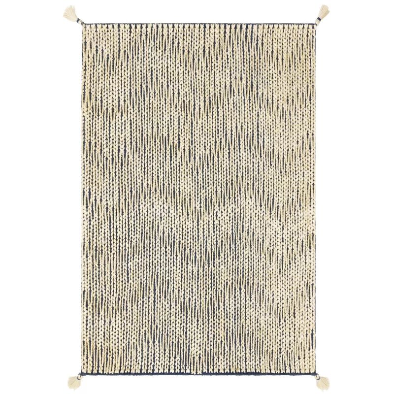 Playa Chevron Handmade Handwoven Area Rug in Navy/Ivory | Wayfair North America