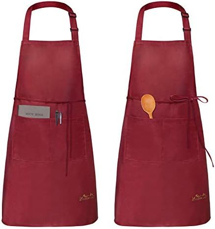 Viedouce Aprons for Women with Pockets Men Waterdrop Resistant Couple Aprons BBQ Kitchen Cooking ... | Amazon (US)