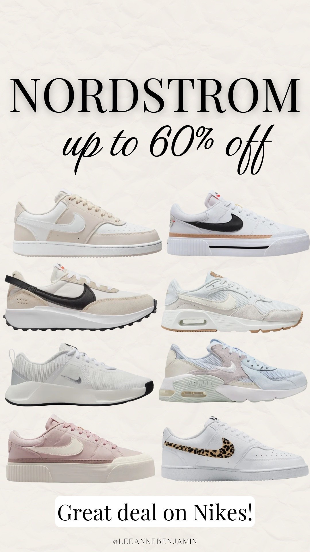 Nike sneakers up to 60% off!!

#LTKSeasonal #LTKActive #LTKSaleAlert