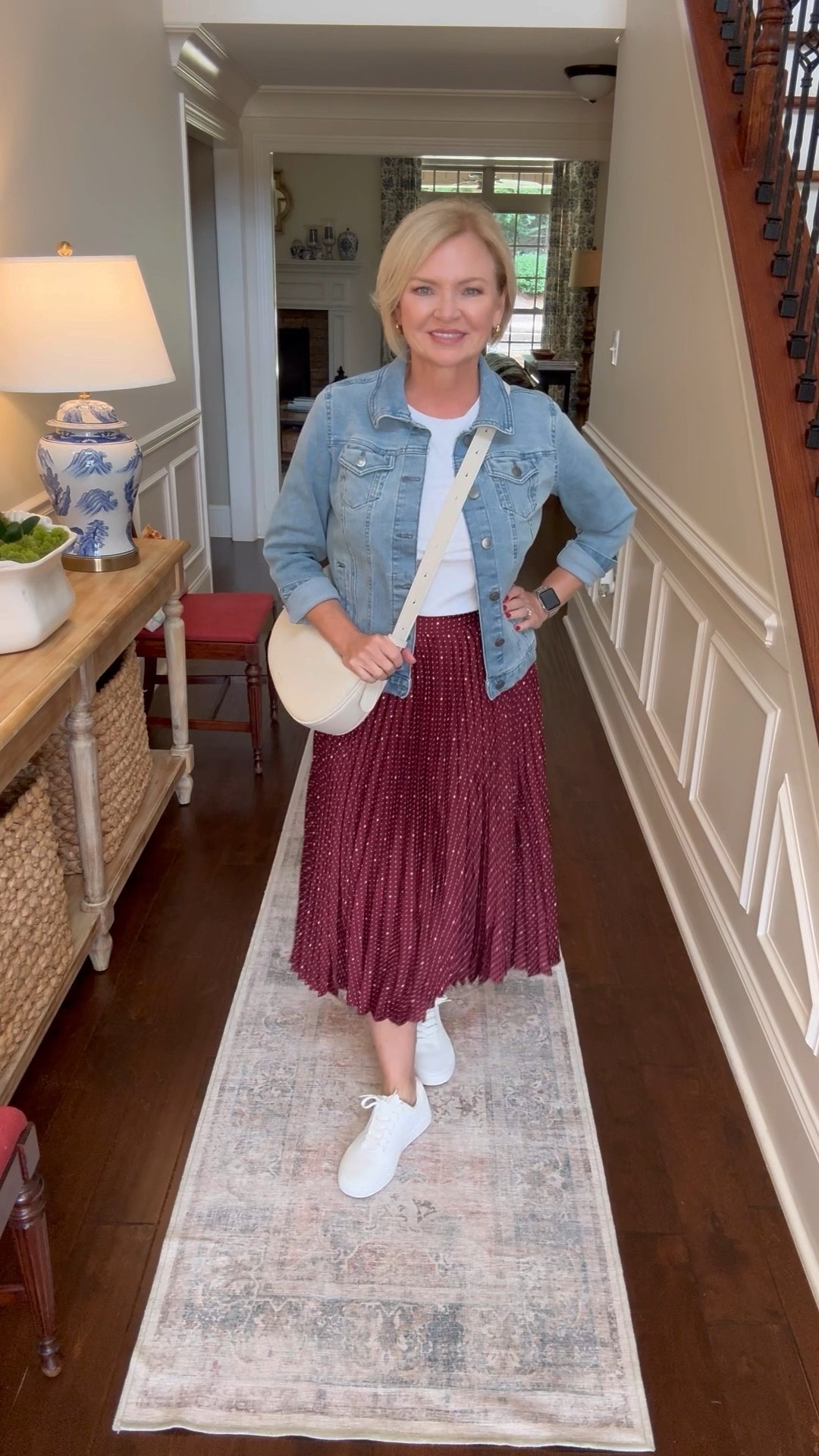 Two of Fall's biggest trends in 1 outfit:  the color Burgundy and a pleated skirt! Jacket, tee & skirt are all from Walmart! I'm wearing a Small in all pieces. 

Fall skirt
Midi skirt
Pleated skirt
Fall outfit
Petite
Over 50

#LTKStyleTip #LTKVideo #LTKFindsUnder50
