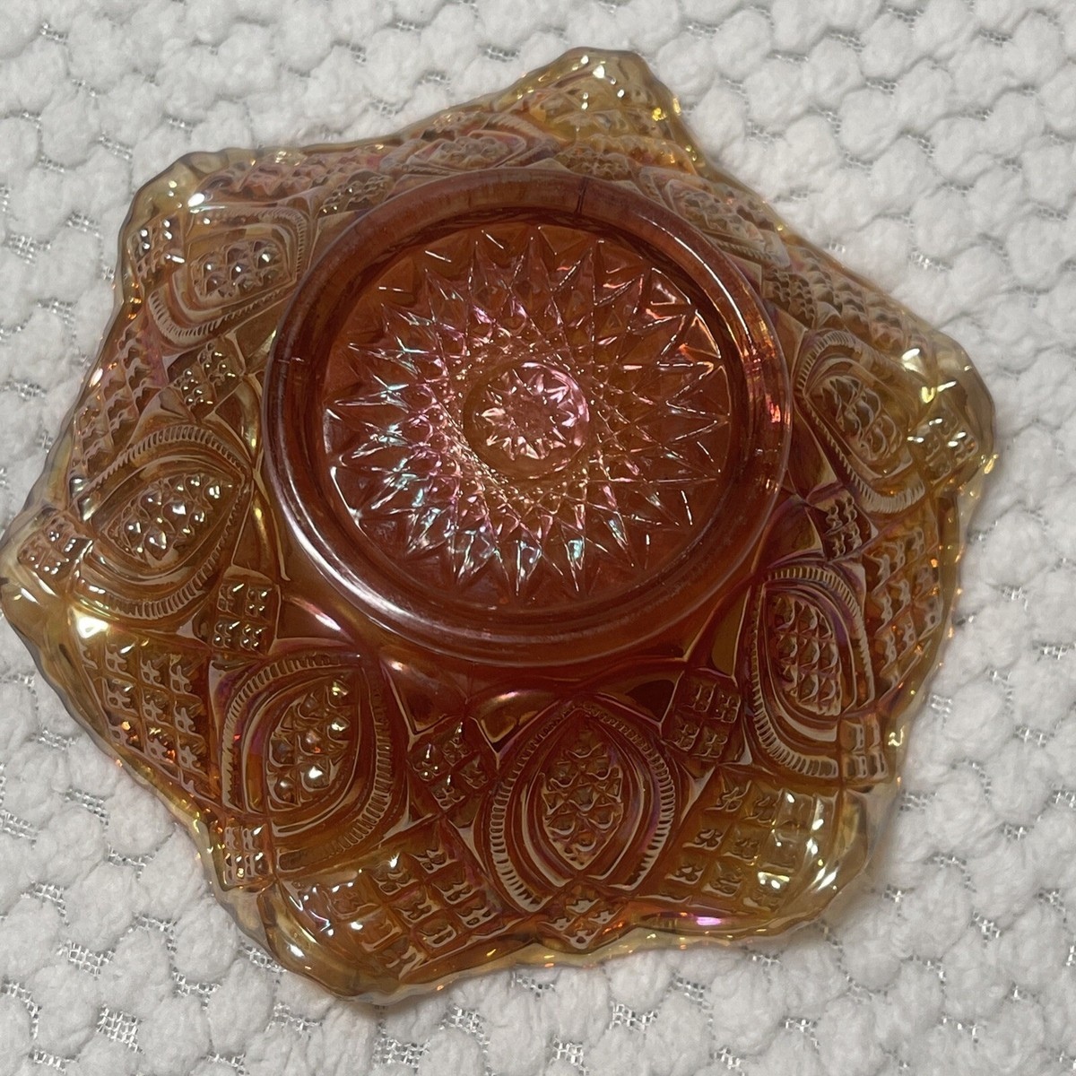 Carnival Glass Bowl Vintage Orange Antique 5.5 In X 2 In Small Iridescent   | eBay | eBay US