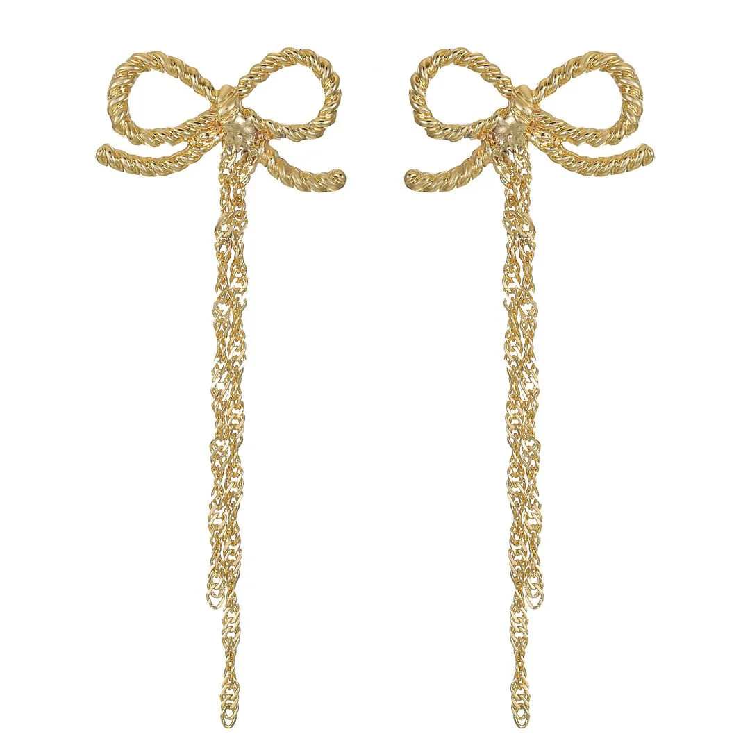 Packed Party Women's Goldtone Wrapped-With-A-Bow Earrings - Walmart.com | Walmart (US)