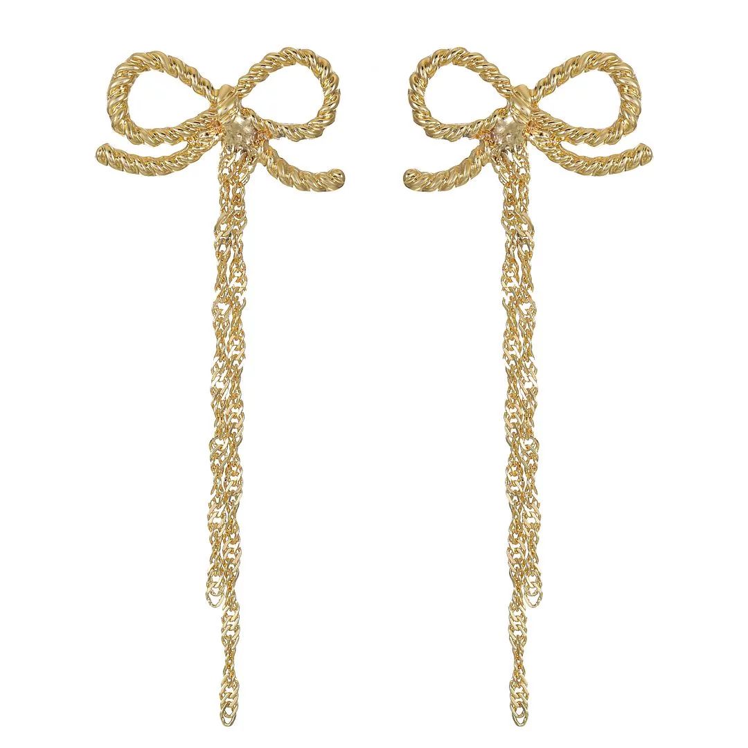 Packed Party Women's Goldtone Wrapped-With-A-Bow Earrings - Walmart.com | Walmart (US)