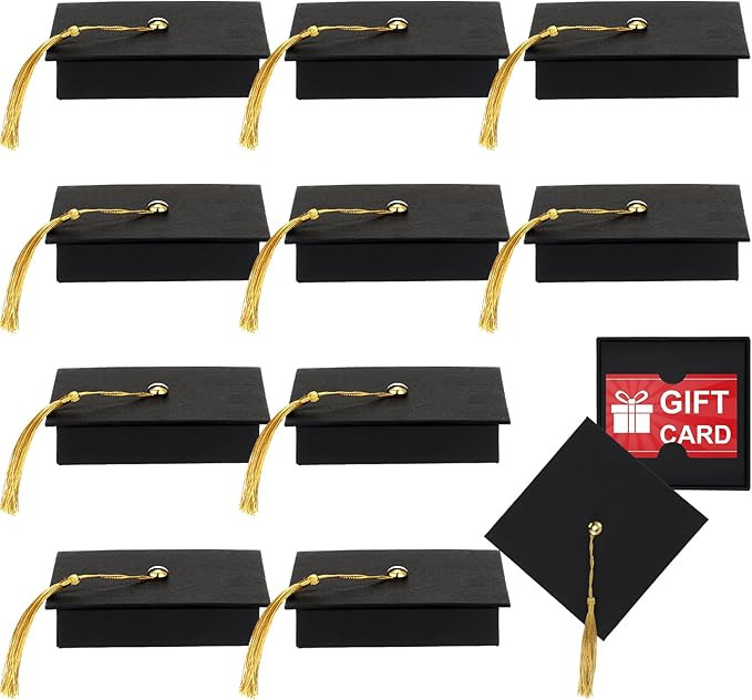 AmazingSpark 12 Pcs Graduation Gift Card Box with Tassel Graduation Cap Card Box Grad Hat Wrappin... | Amazon (US)