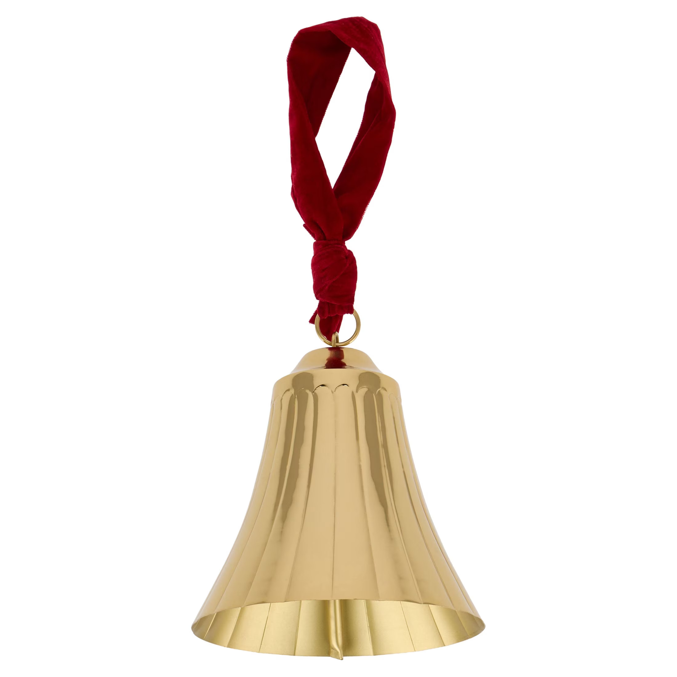 My Texas House Metal Bell Hanging Christmas Decoration, Gold and Red, 8" | Walmart (US)