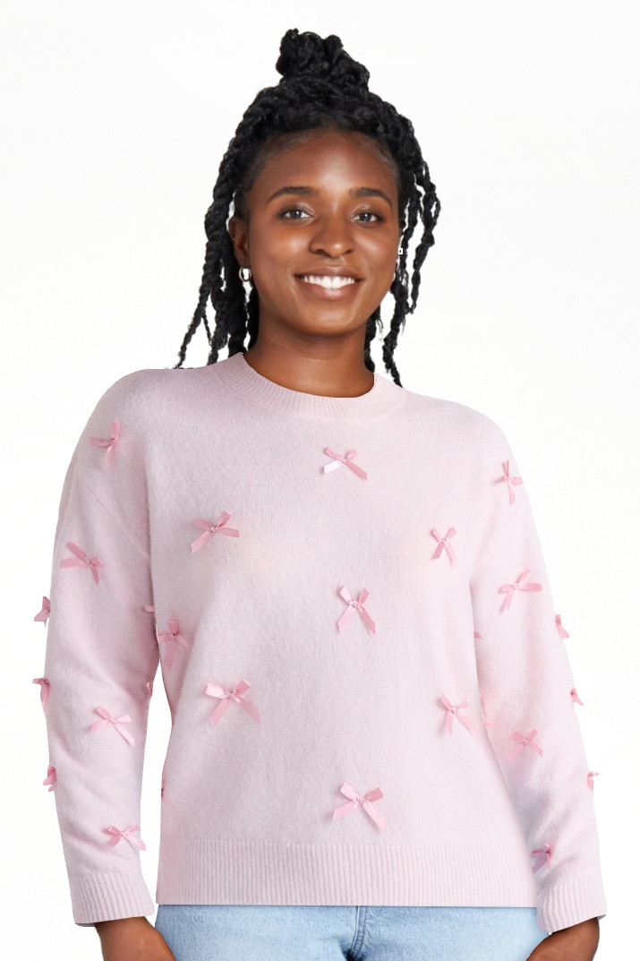 No Boundaries Bow Sweater, Lightweight, Women's | Walmart (US)