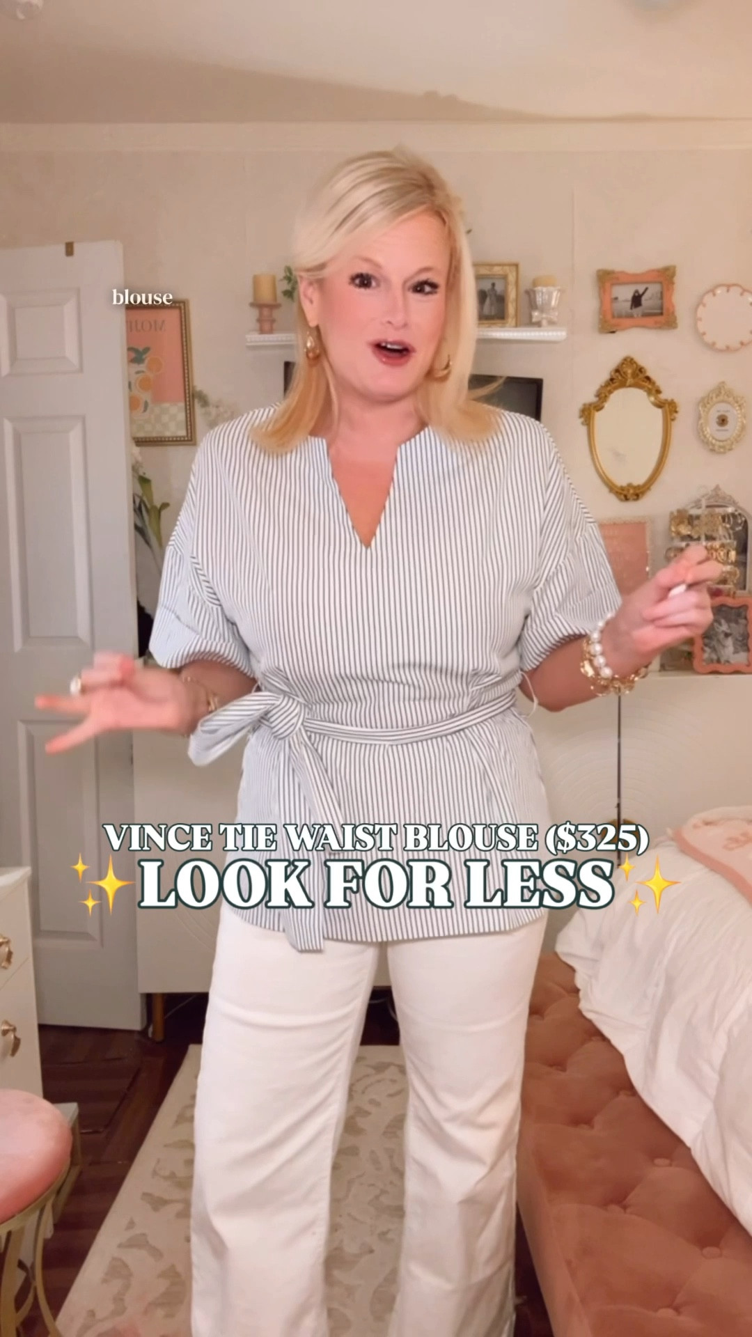 Vince tie waist blouse look for less | work blouse women | work top women | business casual outfit women | spring top women | office outfit women | professional wardrobe women | Amazon fashion finds

This is giving that polished Vince look without the $325 price tag.

The soft stripe. The clean split neckline. The draped sleeve. The tie waist that gives it shape. It has that elevated, quiet, expensive-looking feel that makes a simple work outfit look fully pulled together.

This is such a strong piece for women shopping for:
• workwear women
• work outfit women
• business casual outfits
• office outfits
• professional wardrobe staples
• work blouse women
• work top women
• spring tops women

The silhouette is what makes it hit. It skims, defines the waist, and still feels easy. 

Wear it with white trousers, ankle pants, denim, or a pencil skirt and it instantly looks polished. It is one of those tops that makes you look like you knew exactly what you were doing when you got dressed.

If you love Vince, elevated workwear, and finding a really chic look for less on Amazon, this one is such a good find.

vince blouse look for less, Vince tie waist blouse dupe, work blouse women, work top women, business casual outfit women, office outfit women, professional wardrobe women, spring top women, striped blouse women, tie waist blouse women, office tops women, business casual tops women, polished workwear women, amazon fashion finds, affordable workwear women, chic work tops women, professional tops women

#LTKFindsUnder50 #BusinessCasual #WorkOutfit #OfficeOutfit #SpringTop #LookForLess #AmazonFinds

#LTKOver40 #LTKPetite #LTKWorkwear