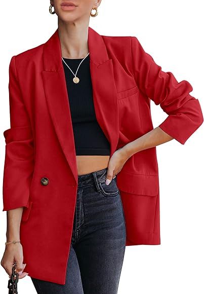 luvamia Blazer Jackets for Women Work Casual Office Long Sleeve Fashion Dressy Business Outfits | Amazon (US)