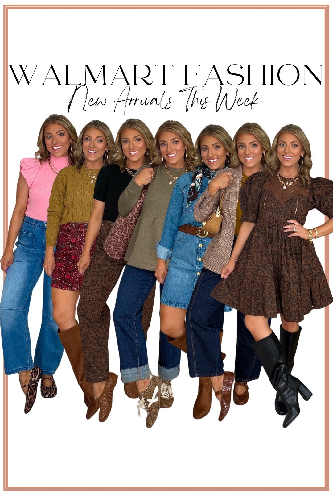 This week’s Walmart fashion new arrivals are UNREAL 😍🍂 I seriously cannot believe some of these finds are Walmart! The fall collection just keeps getting better, and this might be one of my favorite weeks of new arrivals yet!

So many good Walmart fall fashion finds—from cable knit sweaters and under $20 pullovers to denim dresses, corduroy skirts, floral barrel jeans, sweater vests, bow cardigans, denim midi skirts, riding boots and the cutest head-to-toe fall outfits. The colors, prints, textures and little details look SO elevated! 🤎

Whether you’re looking for easy summer-to-fall outfits, everyday casual fall style, workwear, country concert outfits or pieces you can mix and match all season, there are SO many good ones right now. And several of these finds are already restocking or coming in multiple colors! 👏🏼

Which one would you wear first?! 😍

#WalmartFashion #WalmartFinds #WalmartNewArrivals #WalmartFallFashion #FallFashion #FallOutfits #AffordableFashion #AffordableStyle #FallStyle #WalmartStyle #WalmartOutfits #FallFashionFinds #NewArrivals #AffordableFallFashion #FallWardrobe

#LTKootd #LTKPetite