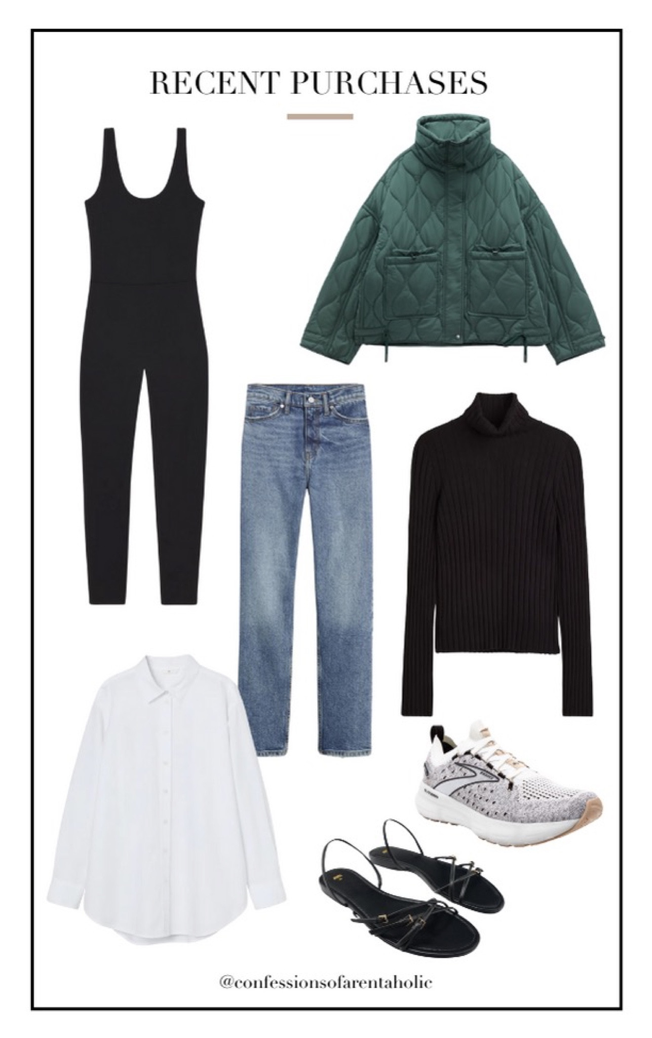 Don’t ask me how no spend september is going…

Jacket and sandals are Zara! 
Jeans - favorites, I’m in a 28
Onesie - I’m in a small
Tennis shoes - love for run, TTS
Oxford - cult favorite, in a M (my true size but it’s made oversized)