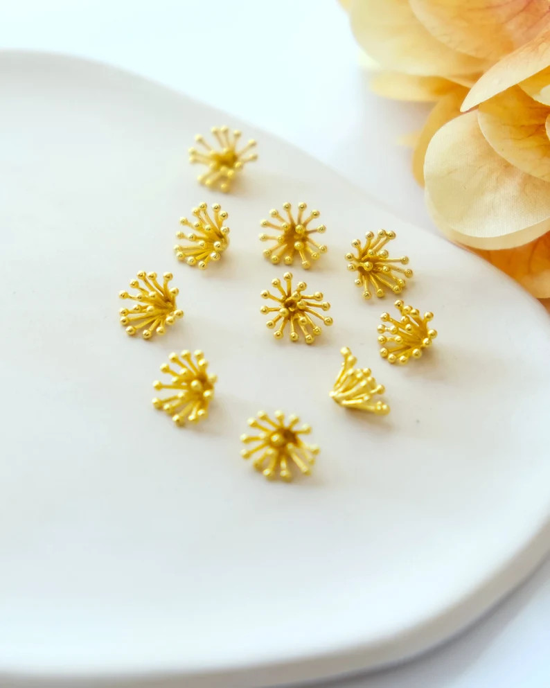 10pcs Gold Plated Floral Stamens | Flower Centers | DIY Accessories for Jewelry Making | DIY Flow... | Etsy (US)