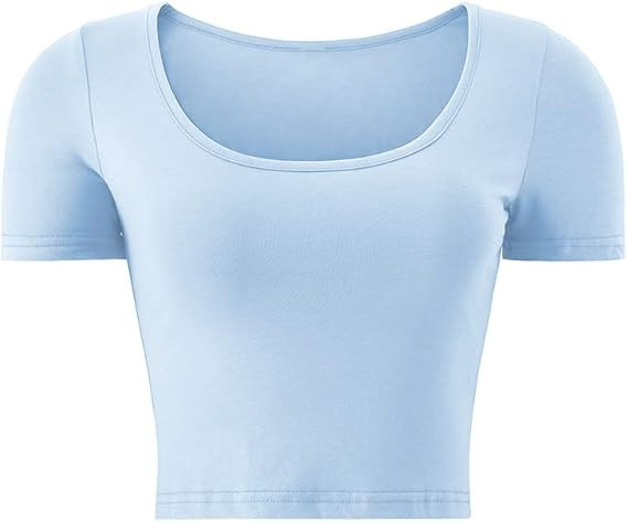 Kindcall Lightweight Crop Tops Slim Fit Stretchy Workout Shirts for Women | Amazon (US)