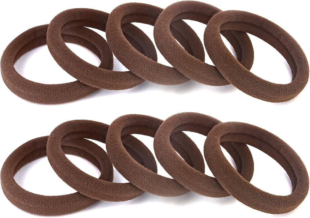 BAOLI Brown Hair Ties for Women, Large Ponytail Holders Thick Hair, 100PCS     Elastic Hair Bands... | Amazon (US)