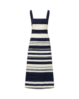 Ella Striped Linen Midi Dress | Veronica Beard