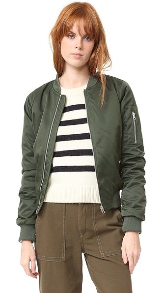 BB Dakota Atwood Satin Bomber Jacket | Shopbop