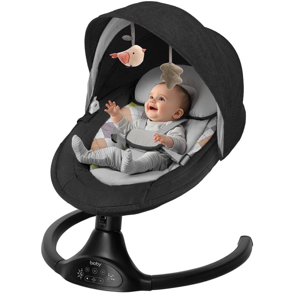 Electric Baby Swing, Bioby Infant Swing Rocker with Remote Control, 5 Sway Speeds, Bluetooth Musi... | Walmart (US)