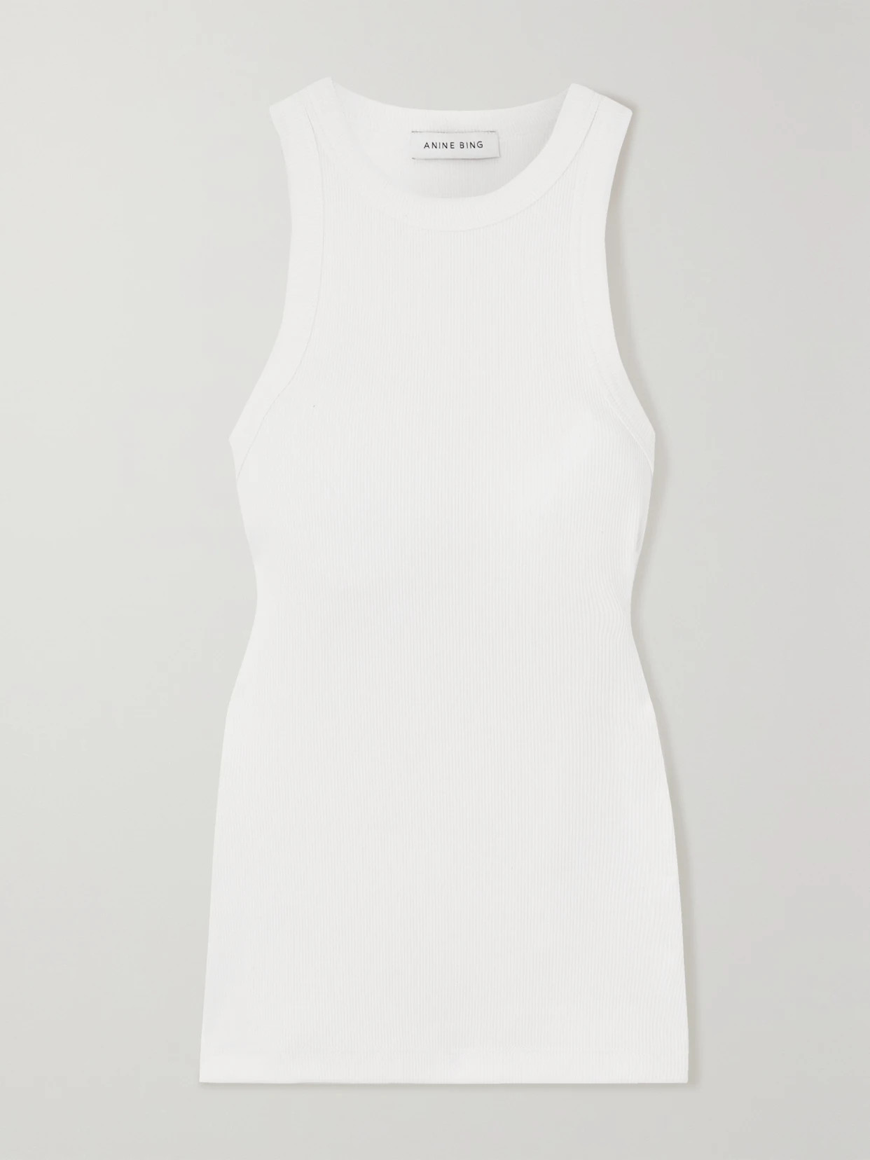 Anine Bing - Eva Ribbed Organic Cotton-blend Tank - White | NET-A-PORTER (US)