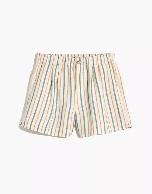 Linen-Blend Track Shorts in Stripe | Madewell