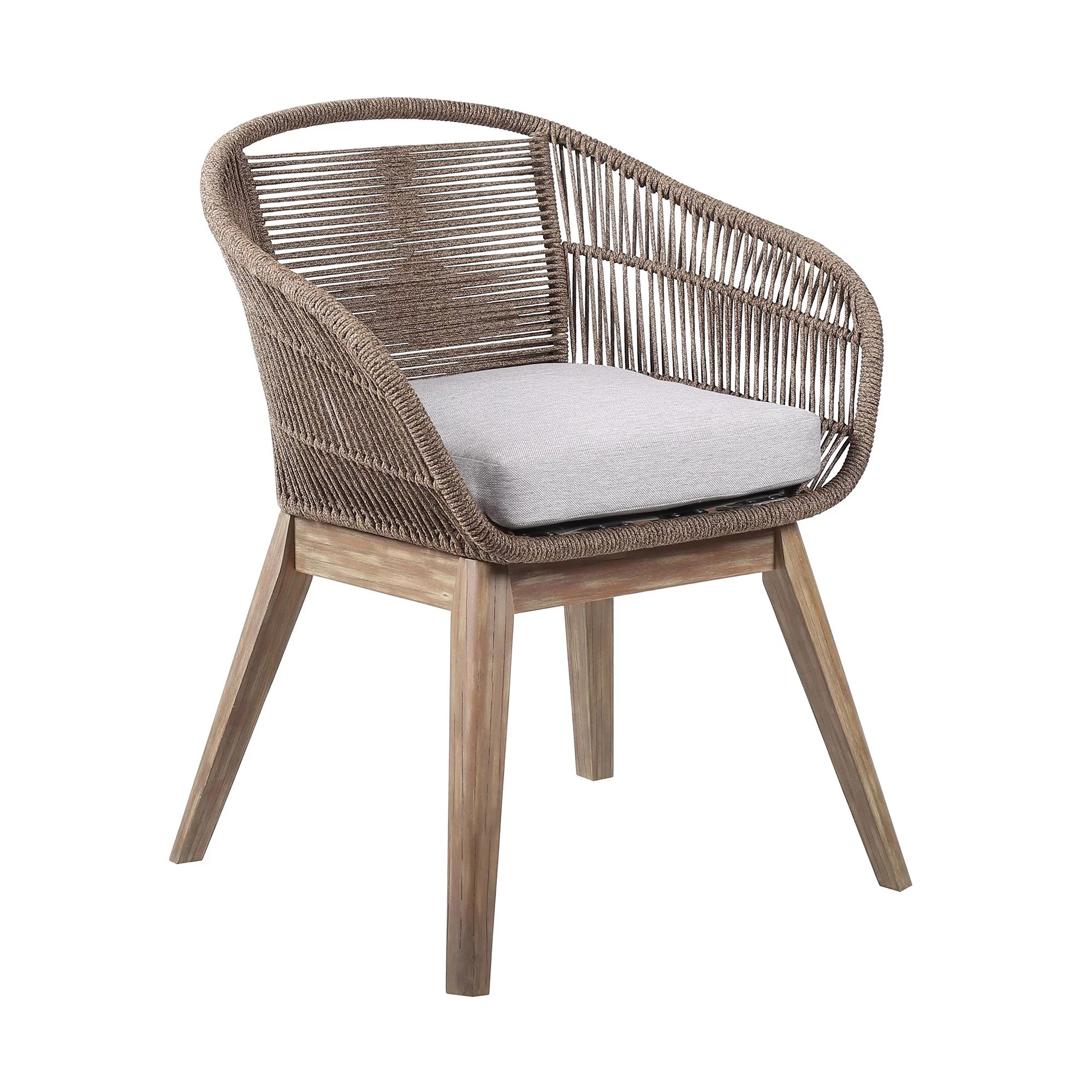 Armen Living Tutti Frutti Outdoor Dining Chair - Eucalyptus - Latte - Walmart.com | Walmart (US)