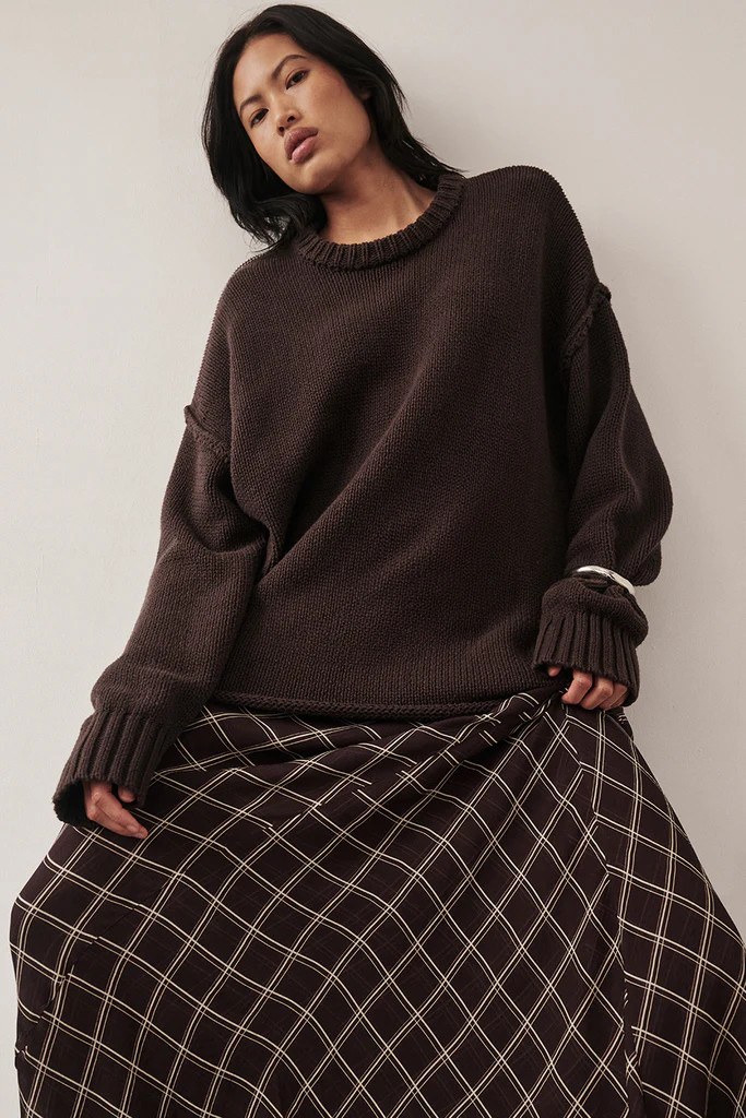 ROY CHOC OVERSIZED LONGLINE KNIT JUMPER | DISSH